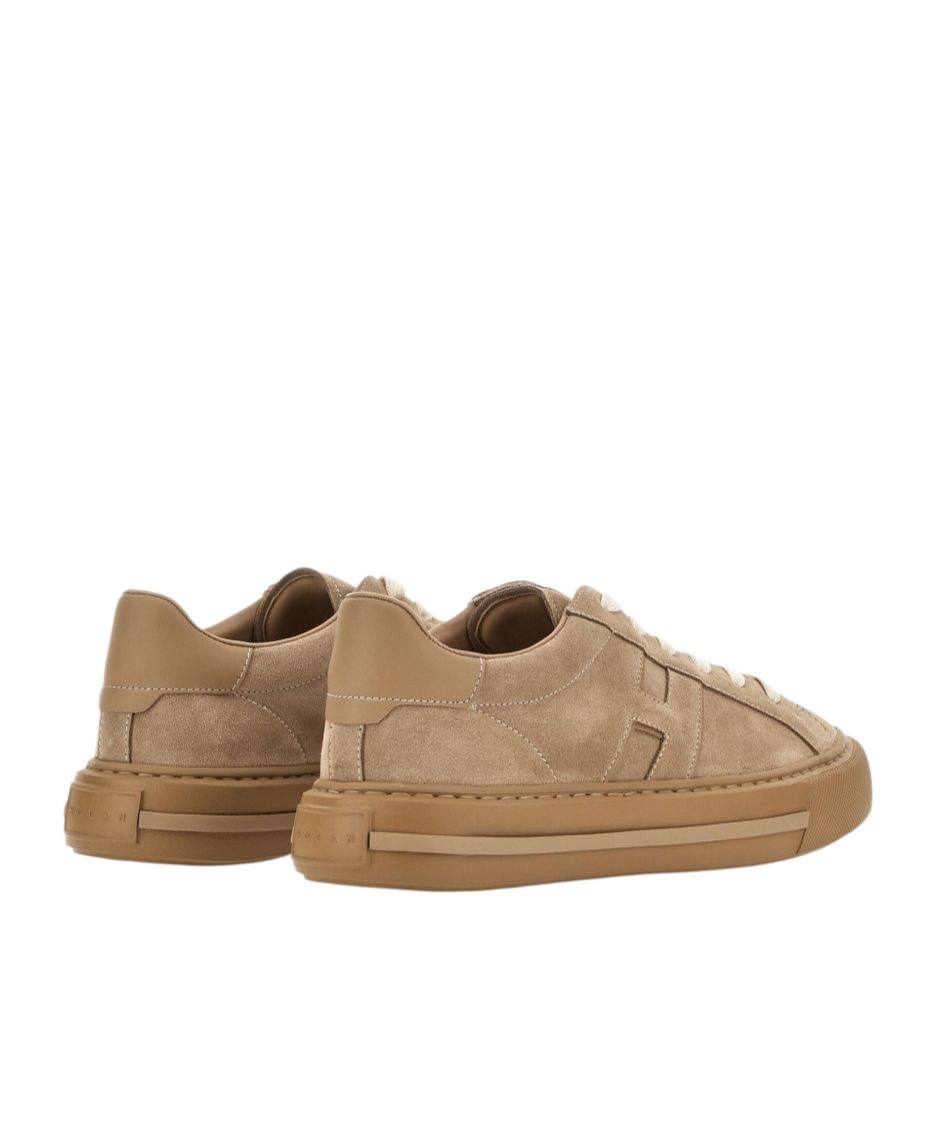Hogan Low-top Suede Sneakers With Textured Sole In Brown