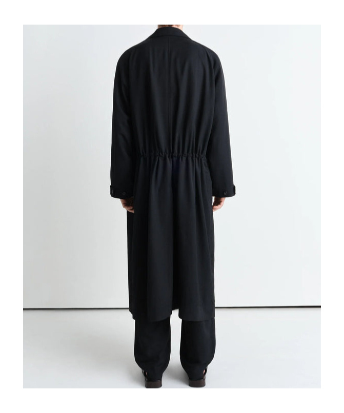Lemaire Half Overcoat Trench Coat In Black