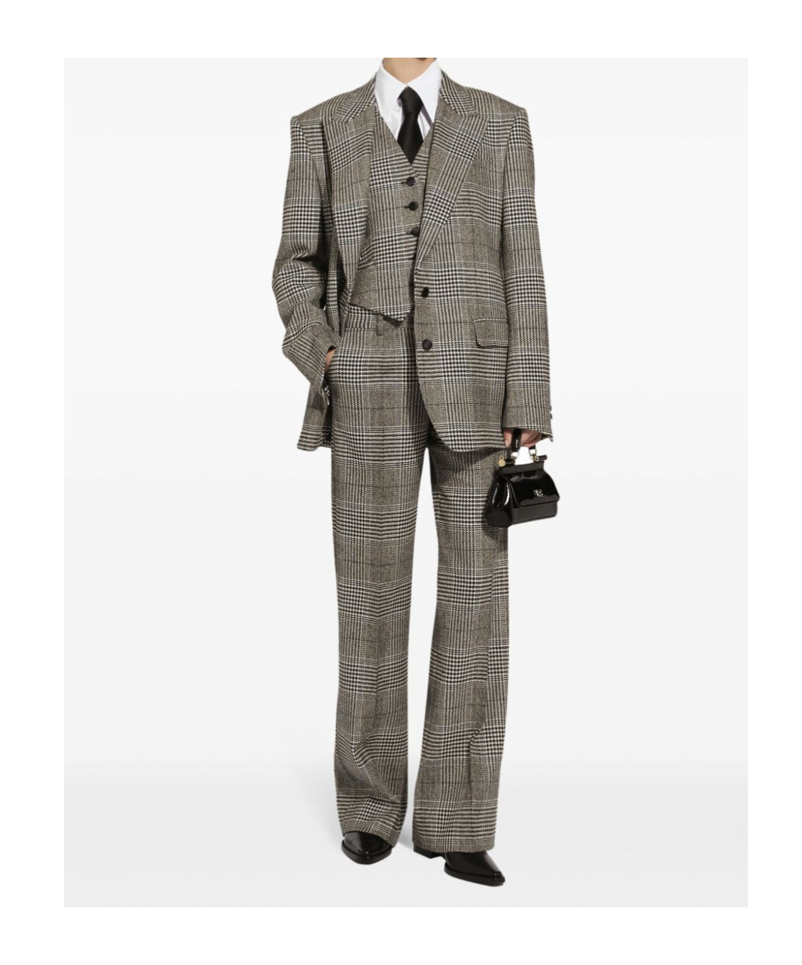 Dolce & Gabbana Tartan Check Trousers For Women In Gray