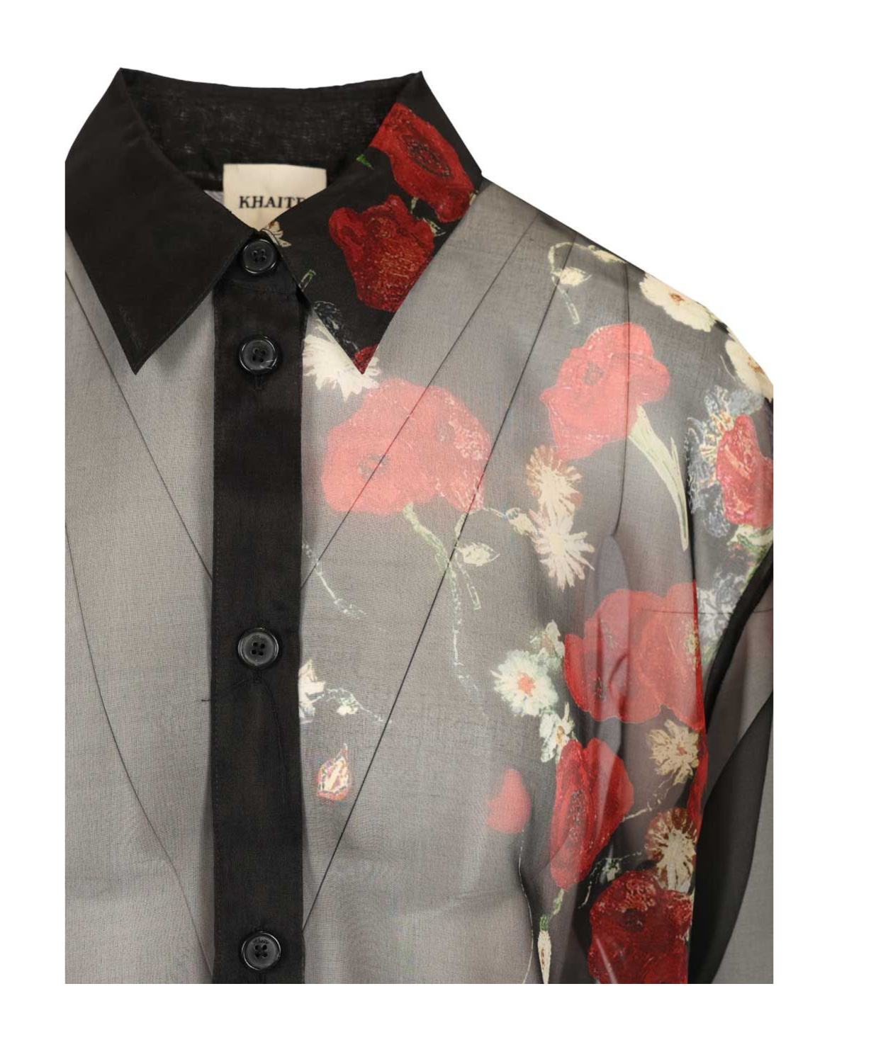 Khaite Floral Printed Long Sleeved Shirt In Multi