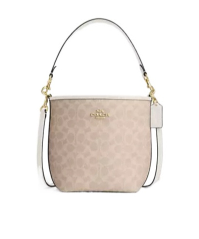 Coach City's Iconic Canvas Shoulder Bag In Nude