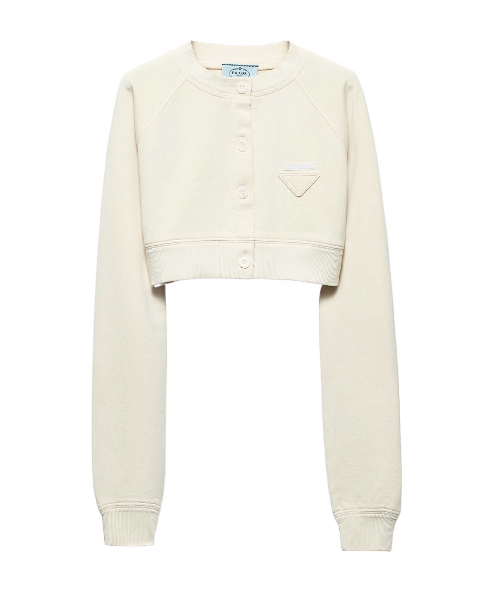 Prada Cropped Fleece Blouson In Nude