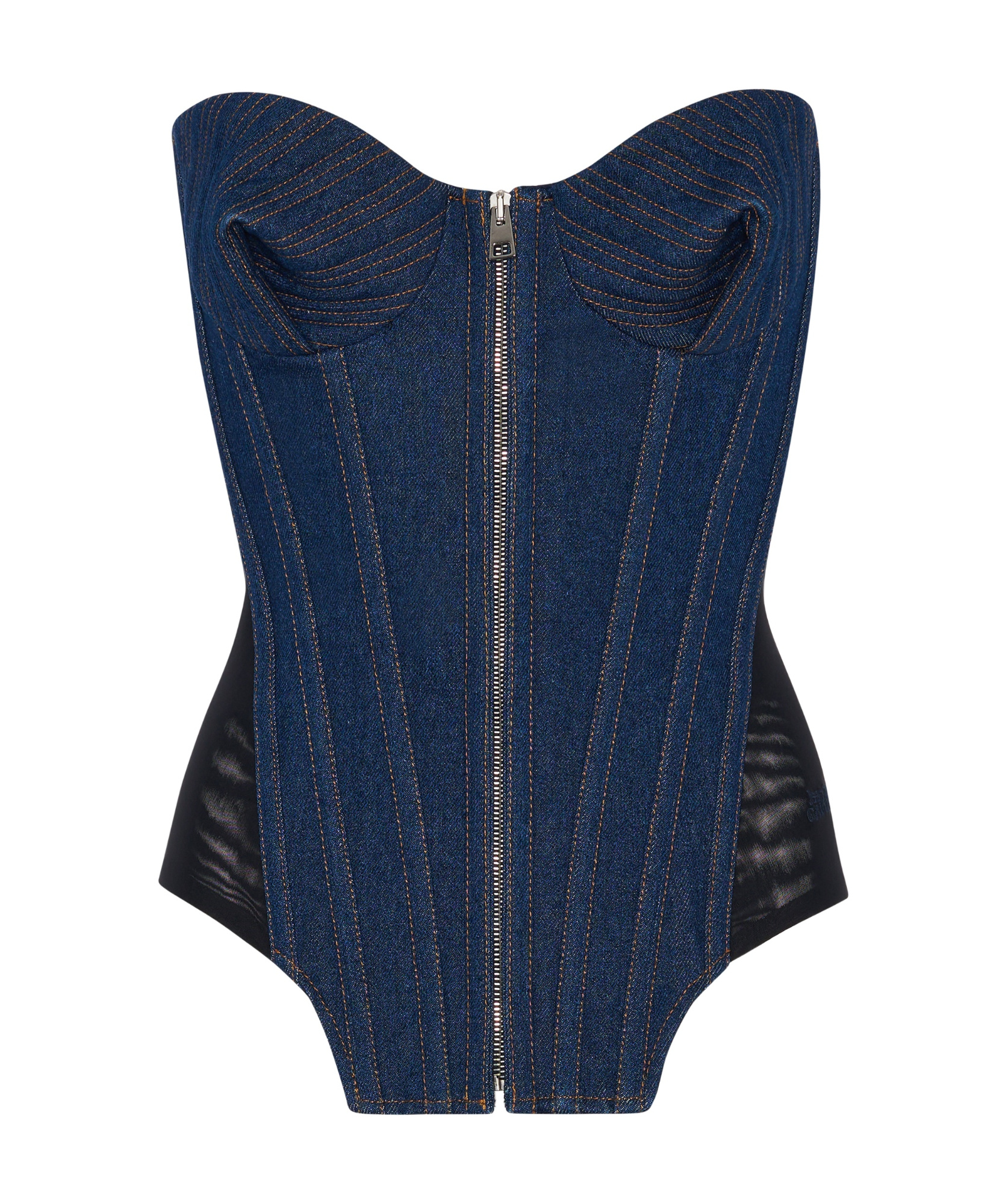Jean Paul Gaultier Women Denim Bustier In Blue