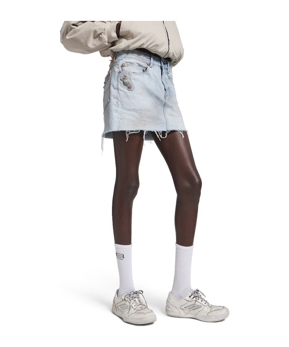 Balenciaga Women's City Mini Skirt In Light Blue In Blue