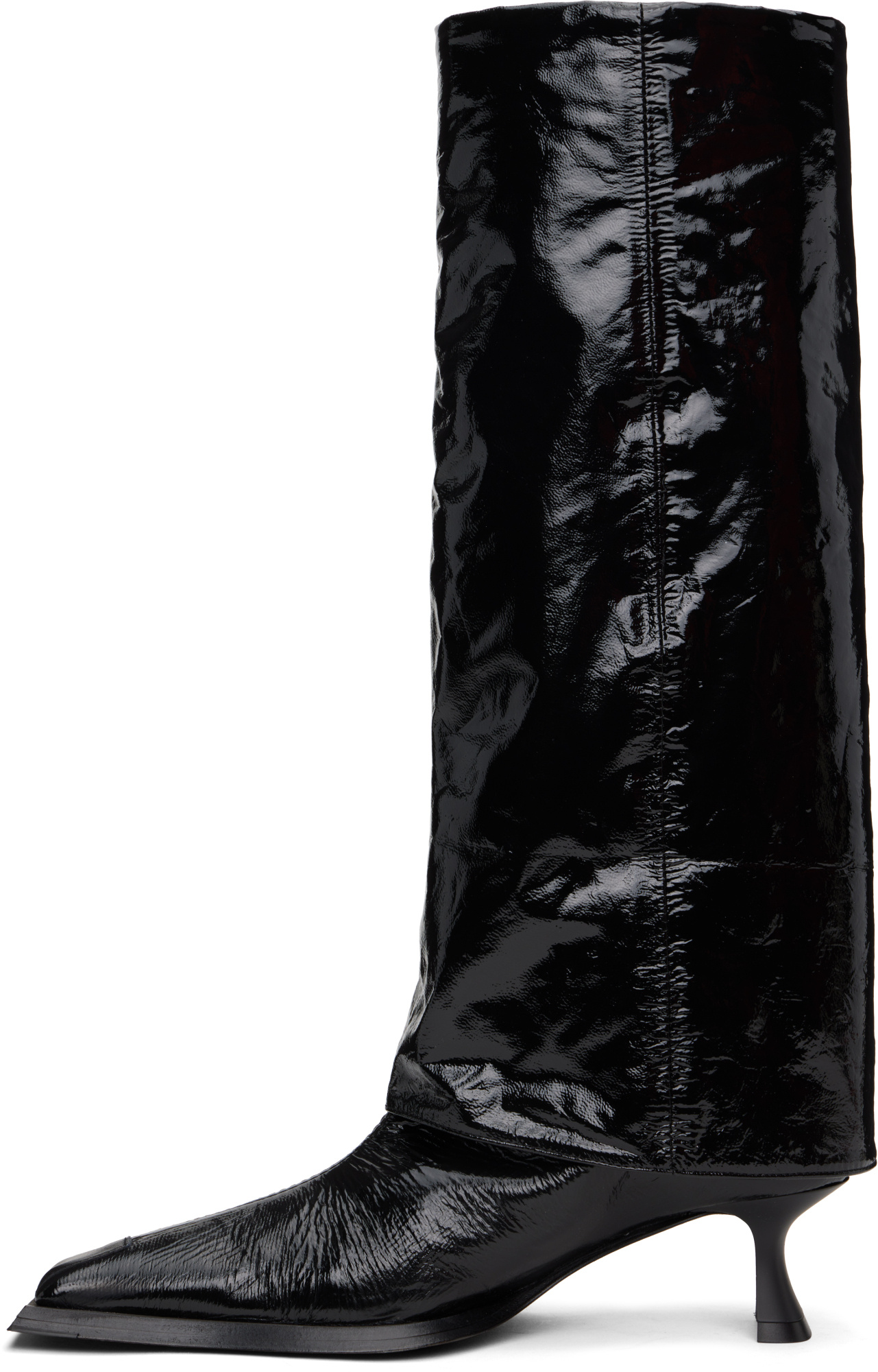 Miista Morgan Fold Over High Boots In Black