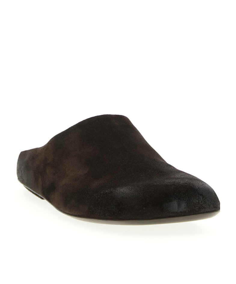 Marsèll Passo Suede Square Toe Flat Sandals In Black