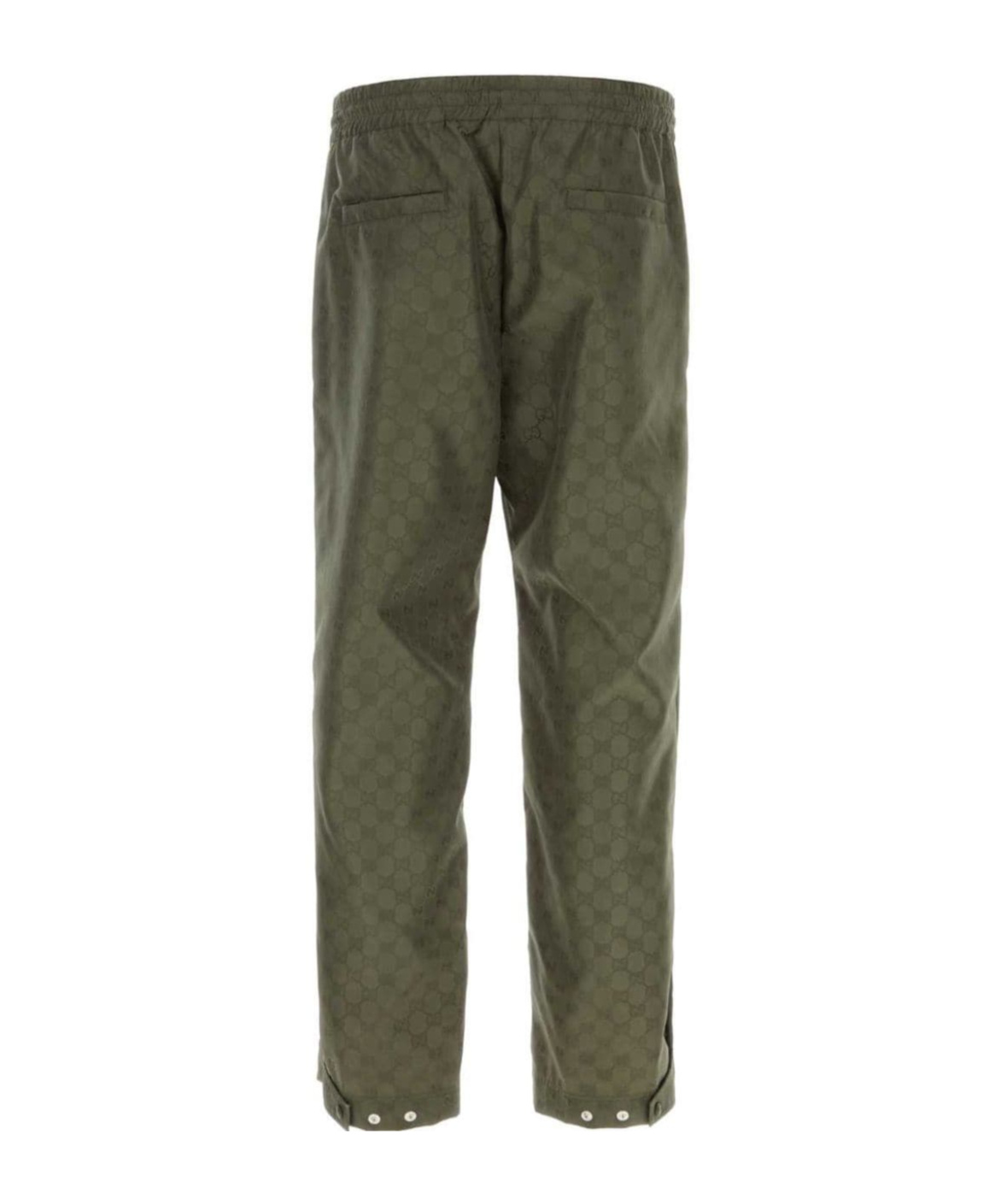 Gucci Patterned Nylon Trousers Back Pockets In Green