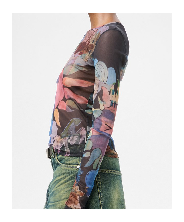 Our Legacy Open-necked Black Shirt In Multicolor