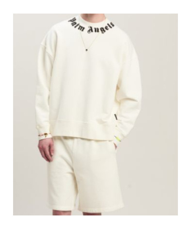 Palm Angels Logo-print Cotton Sweatshirt In White