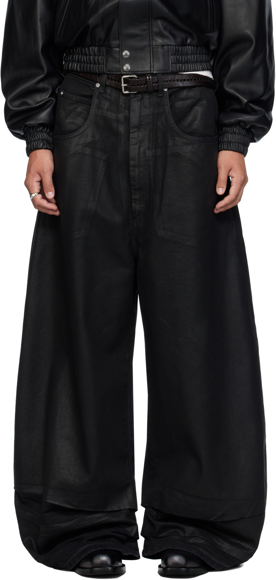 Lu'u Dan Coated Double Xl Jeans In Black