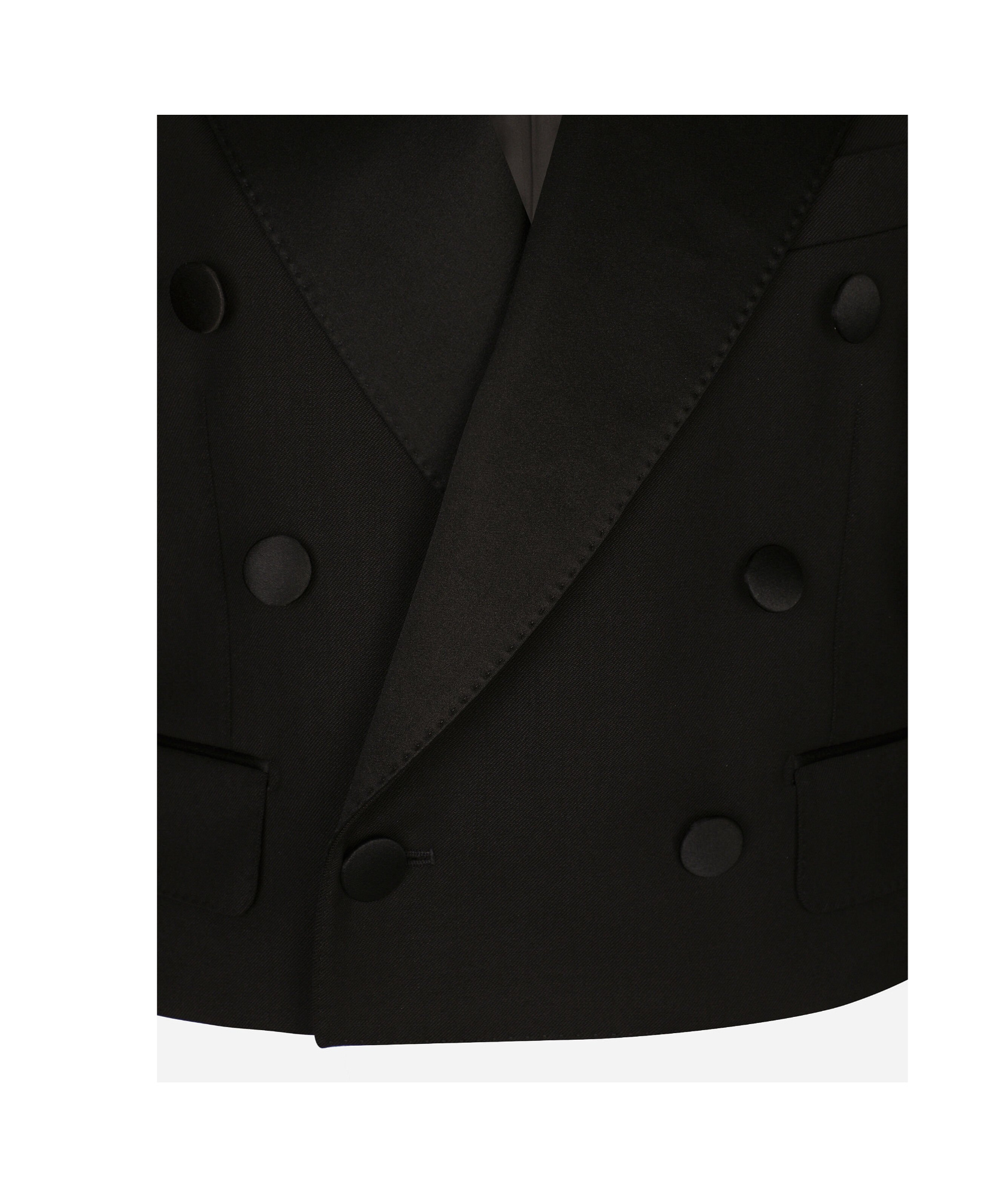 Dolce & Gabbana Virgin Wool-blend Cropped Blazer In Black