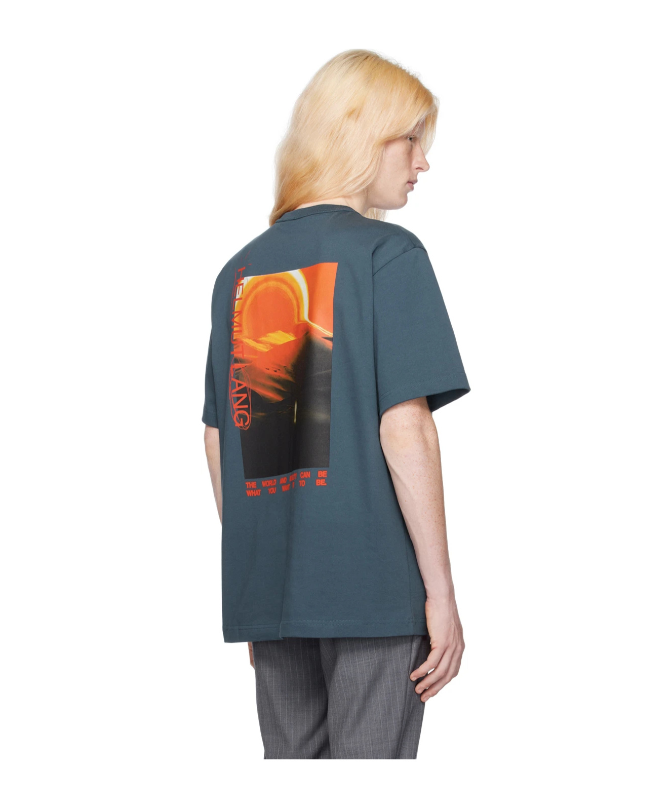 Helmut Lang Item O-neck Short-sleeved T-shirt In Blue