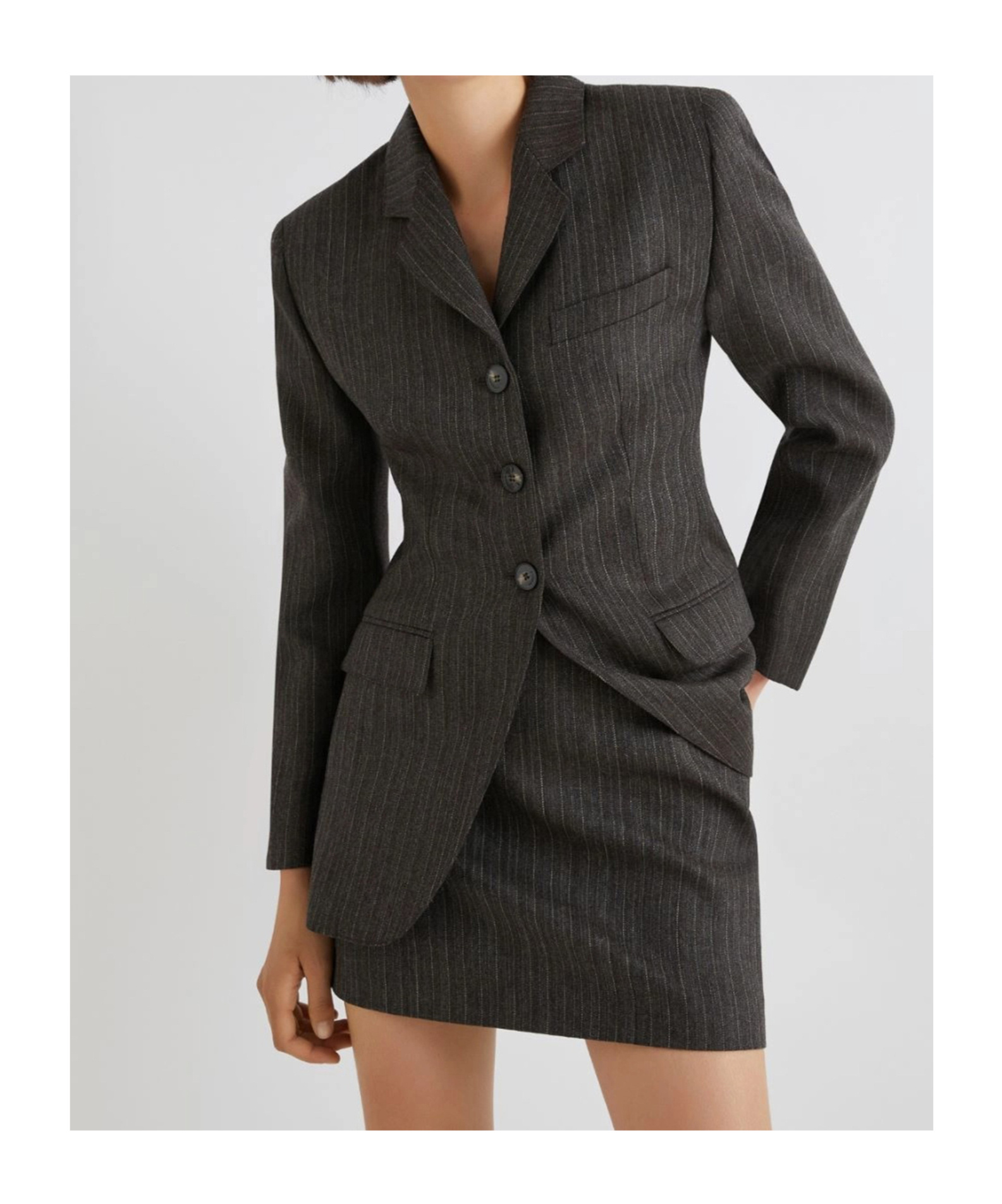 Marella Slim-fit Three-button Blazer In Brown