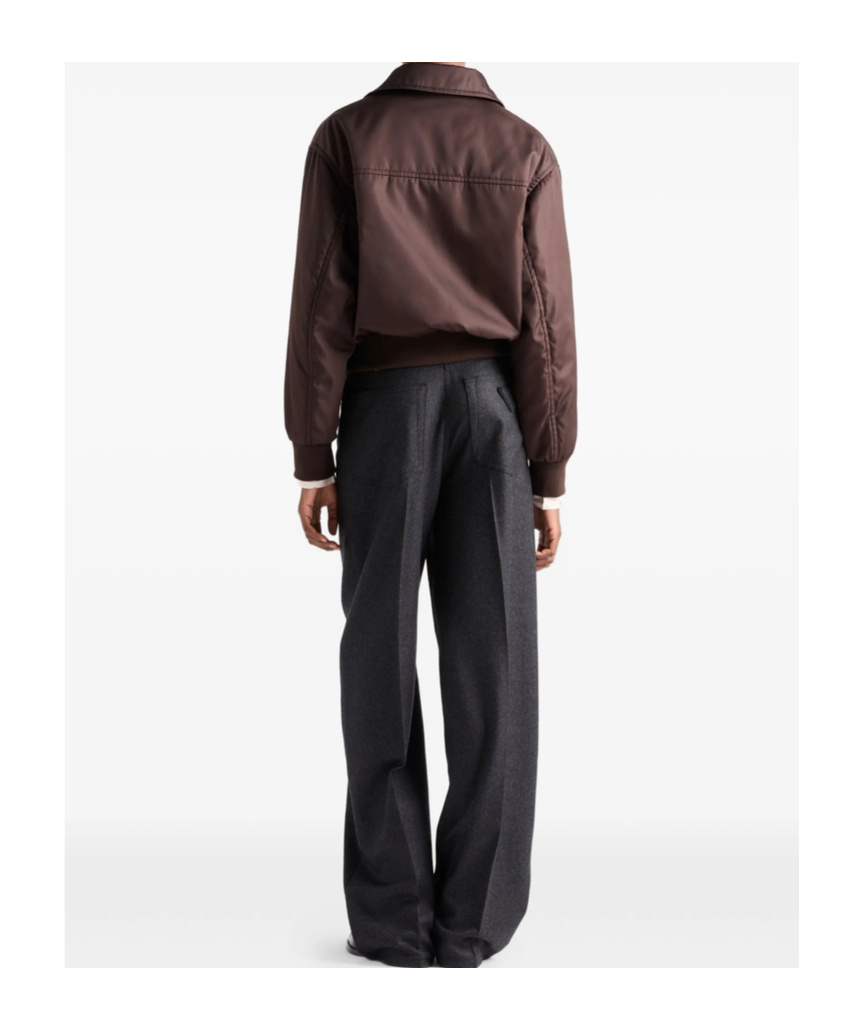 Prada Long Sleeve Casual Jacket In Brown