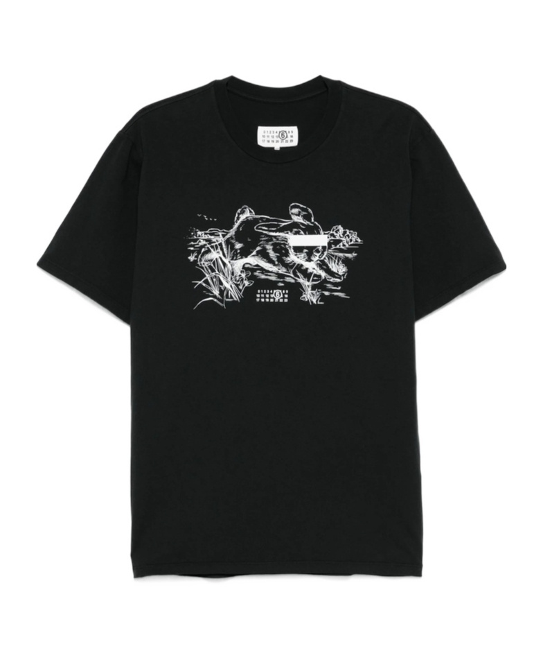 Mm6 Maison Margiela Graphic-print T-shirt In Black