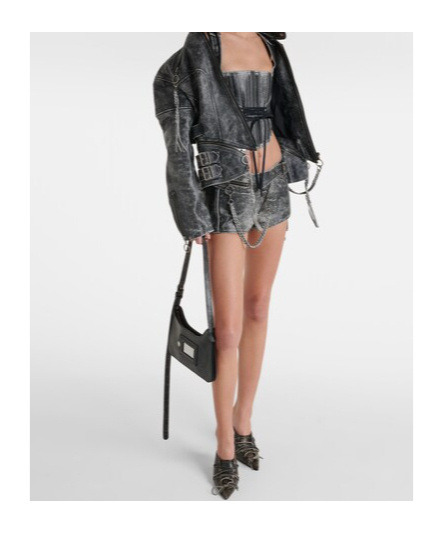 Knwls Leather Bustier In Black