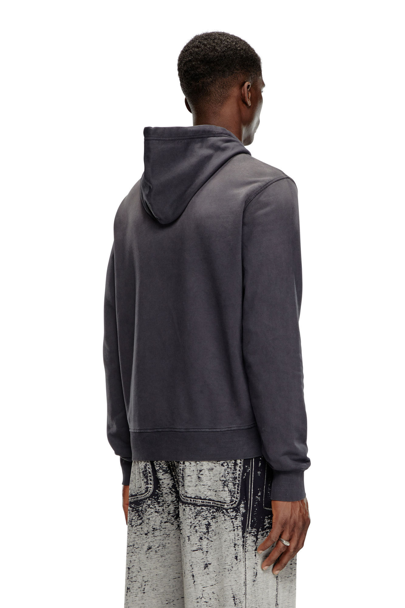 Shop Diesel Logo-print Organic Cotton Hoodie In Black