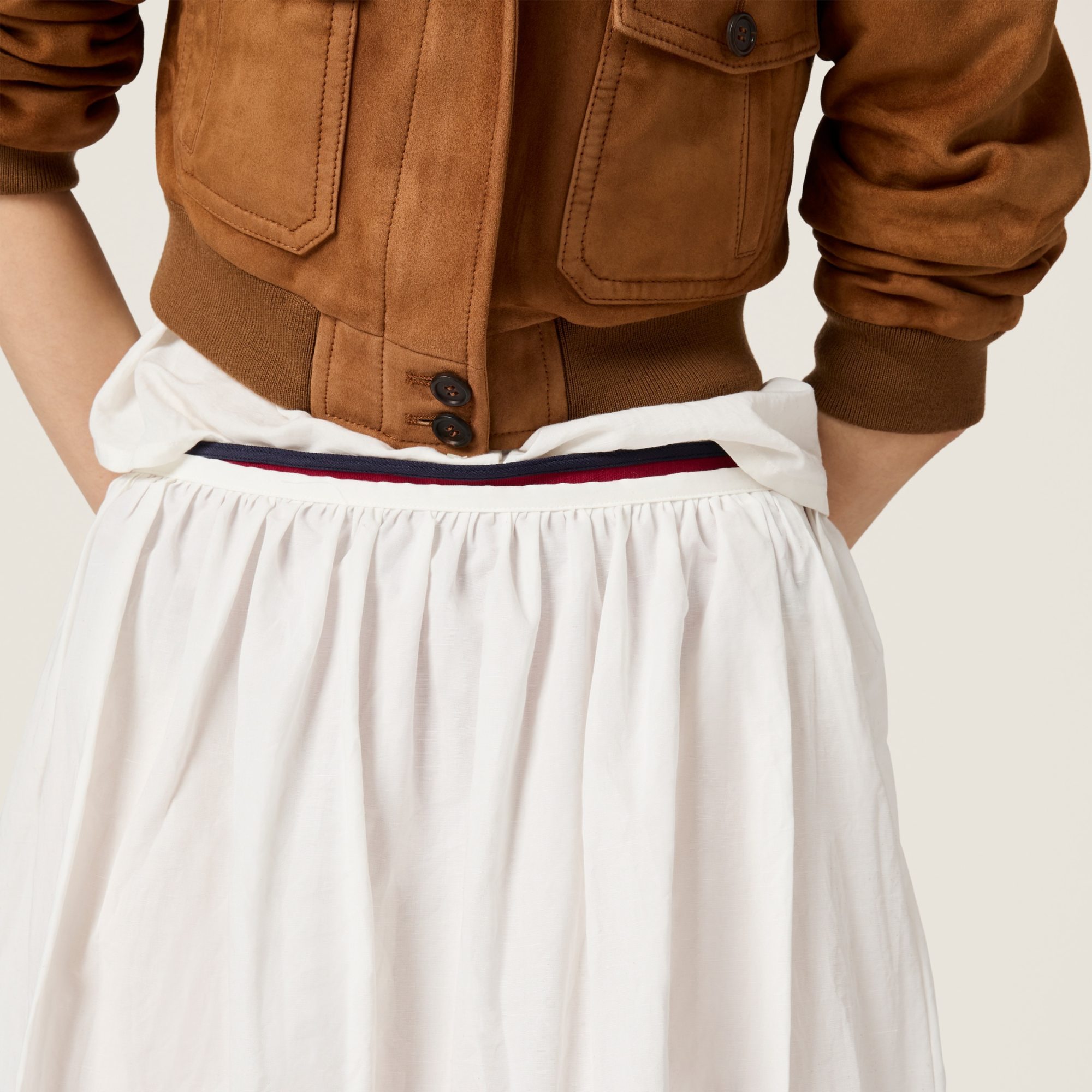 Miu Miu Bandana Printed Cotton Poplin Miniskirt In White