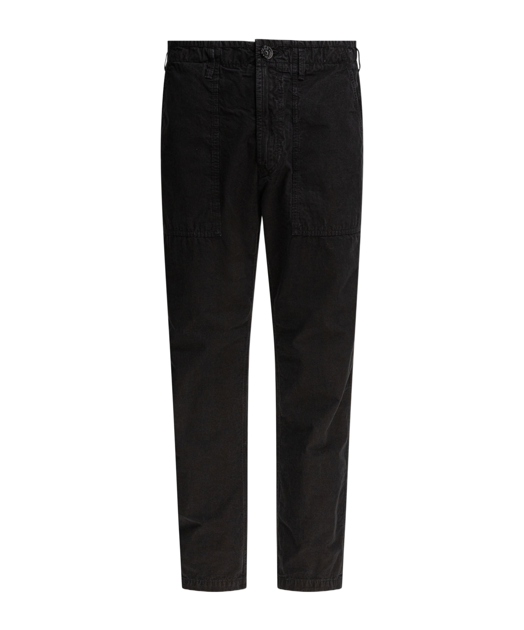Stone Island Logo Patch Straight-leg Pants In Black