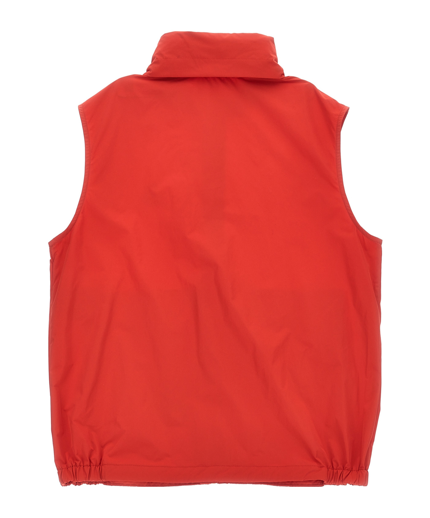 Moncler High Collar Sleeveless Vest In Red