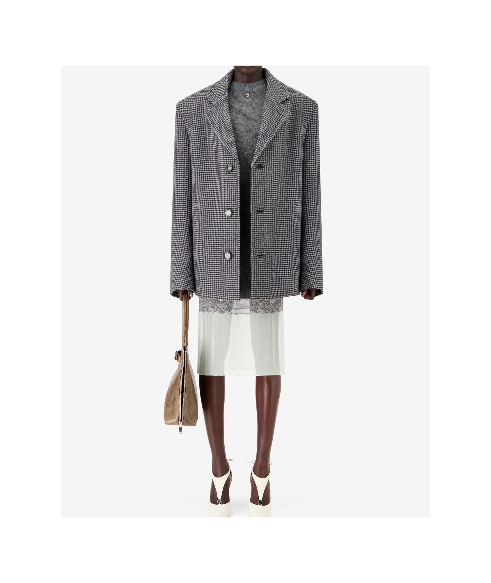 Coperni Single-breasted Long-sleeve Coat In Gray
