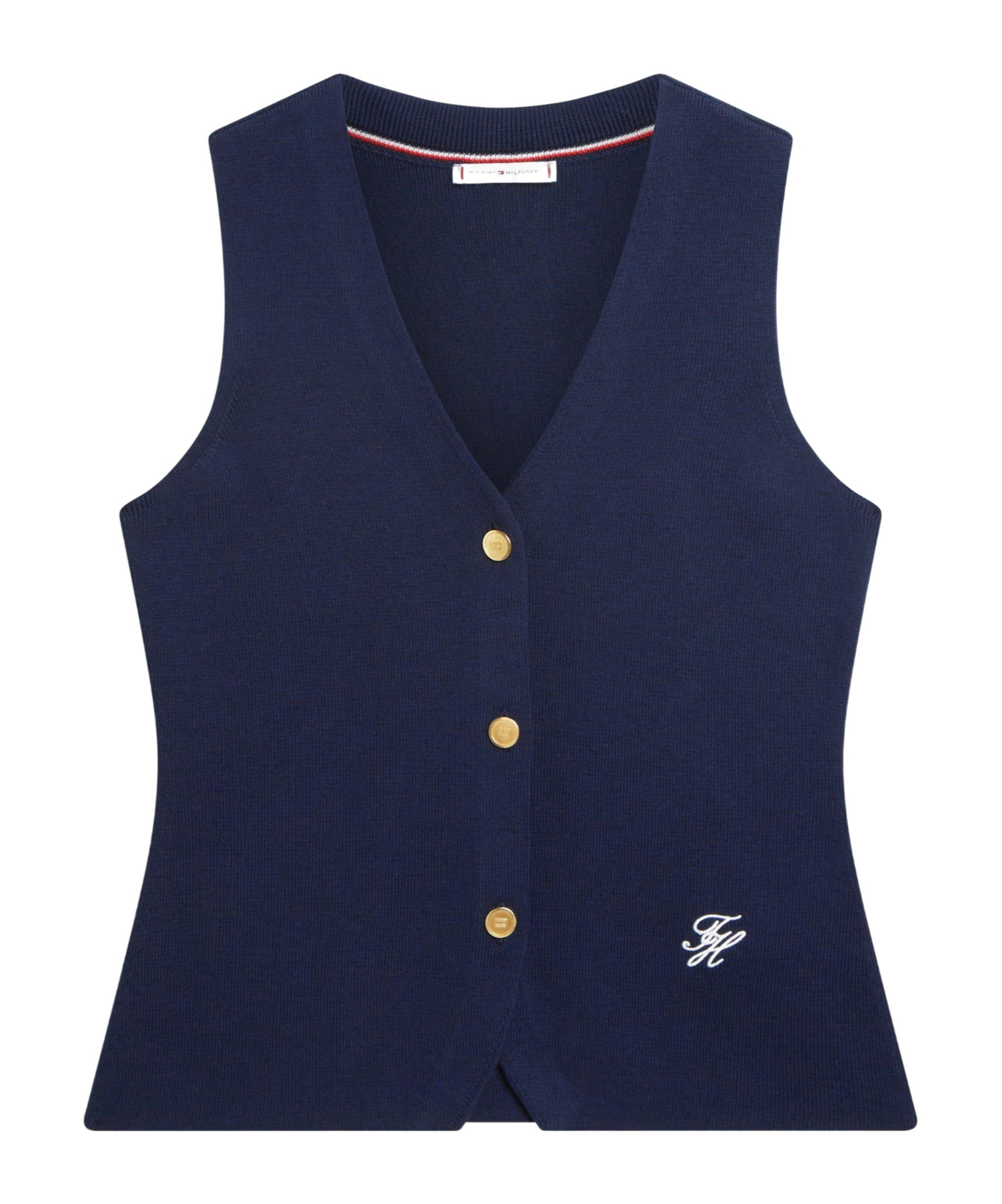 Tommy Hilfiger Vneck Knit Waistcoat In Blue