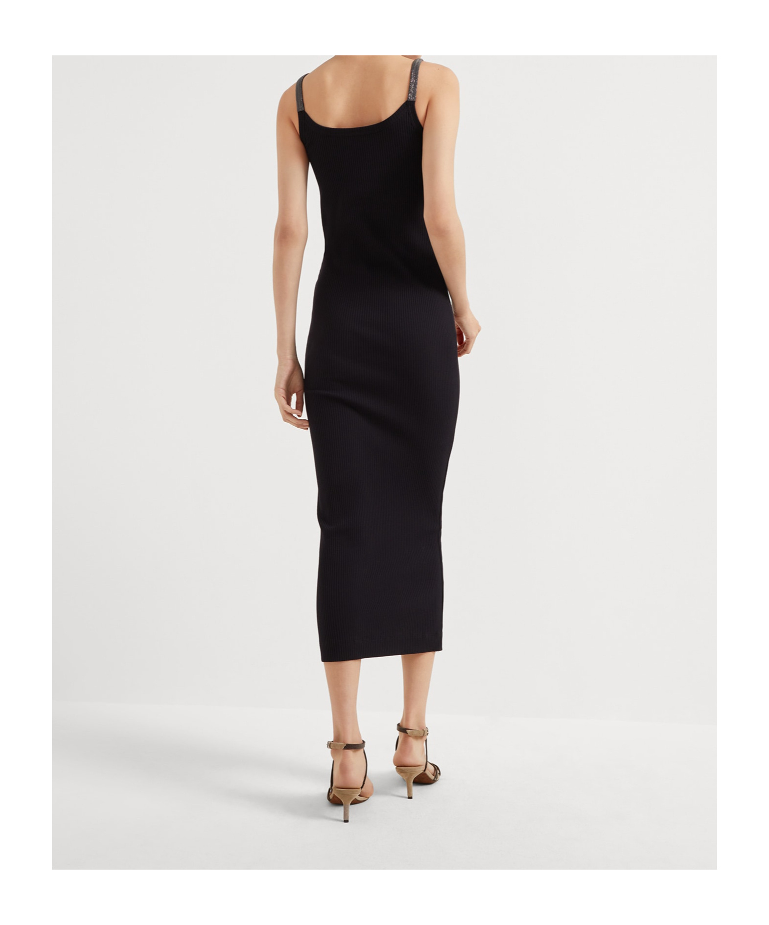 Brunello Cucinelli Monili-embellished Tank Dress In Black