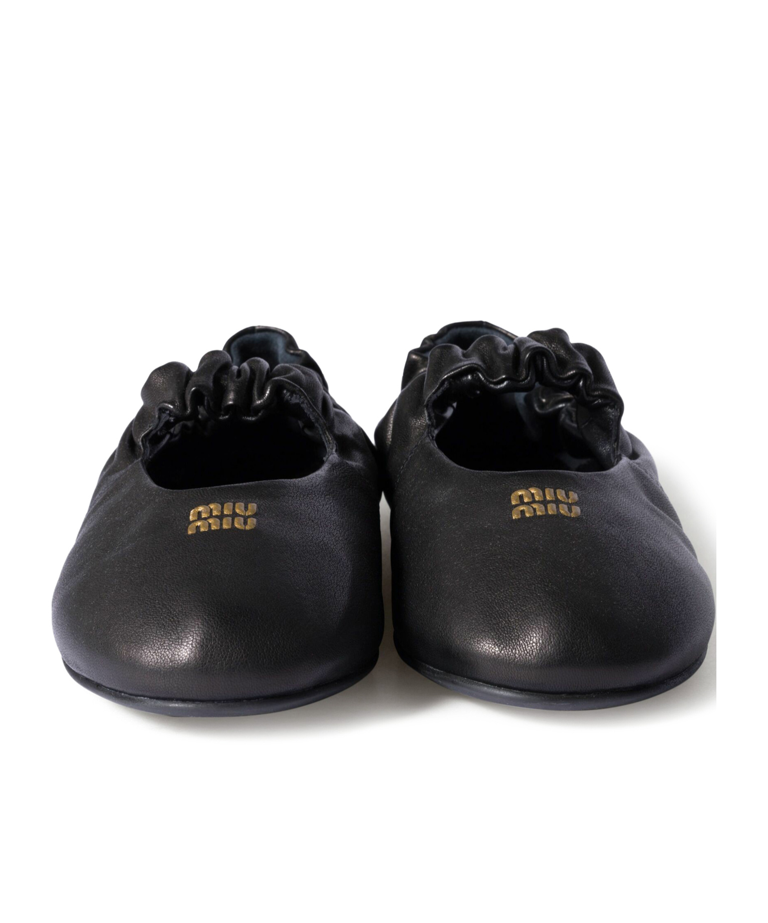 Miu Miu Logo Ballerina In Black