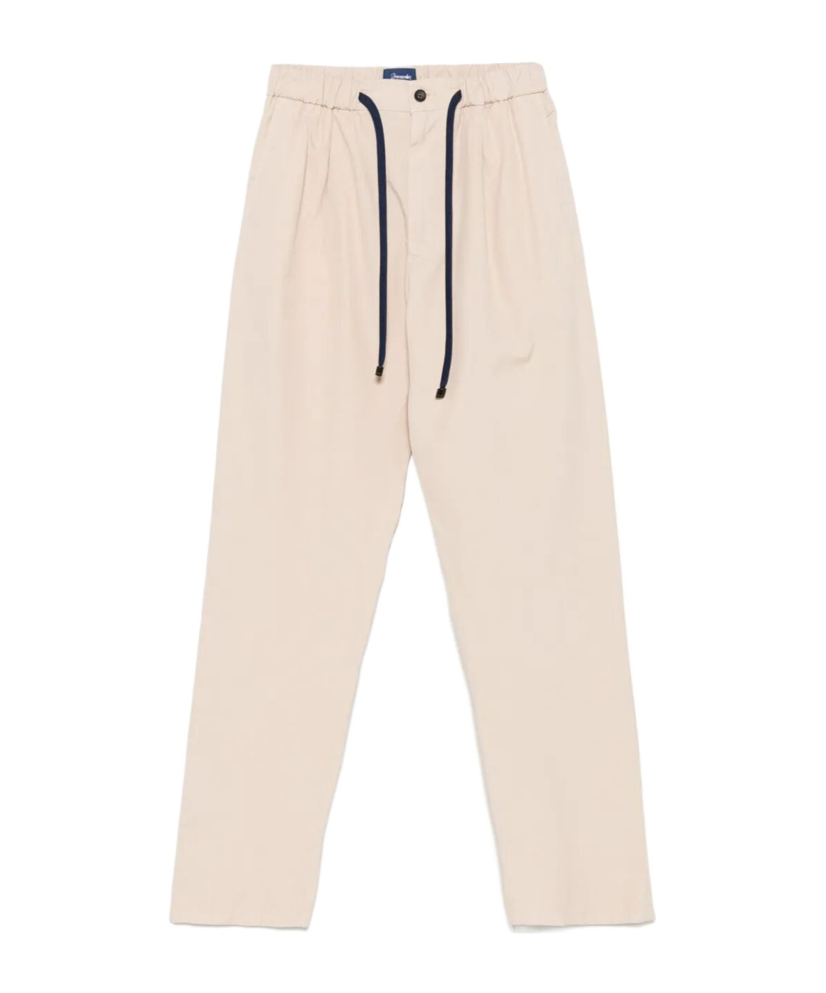 Drumohr Relaxed-fit Cotton Pants With Elastic Waistband In Beige
