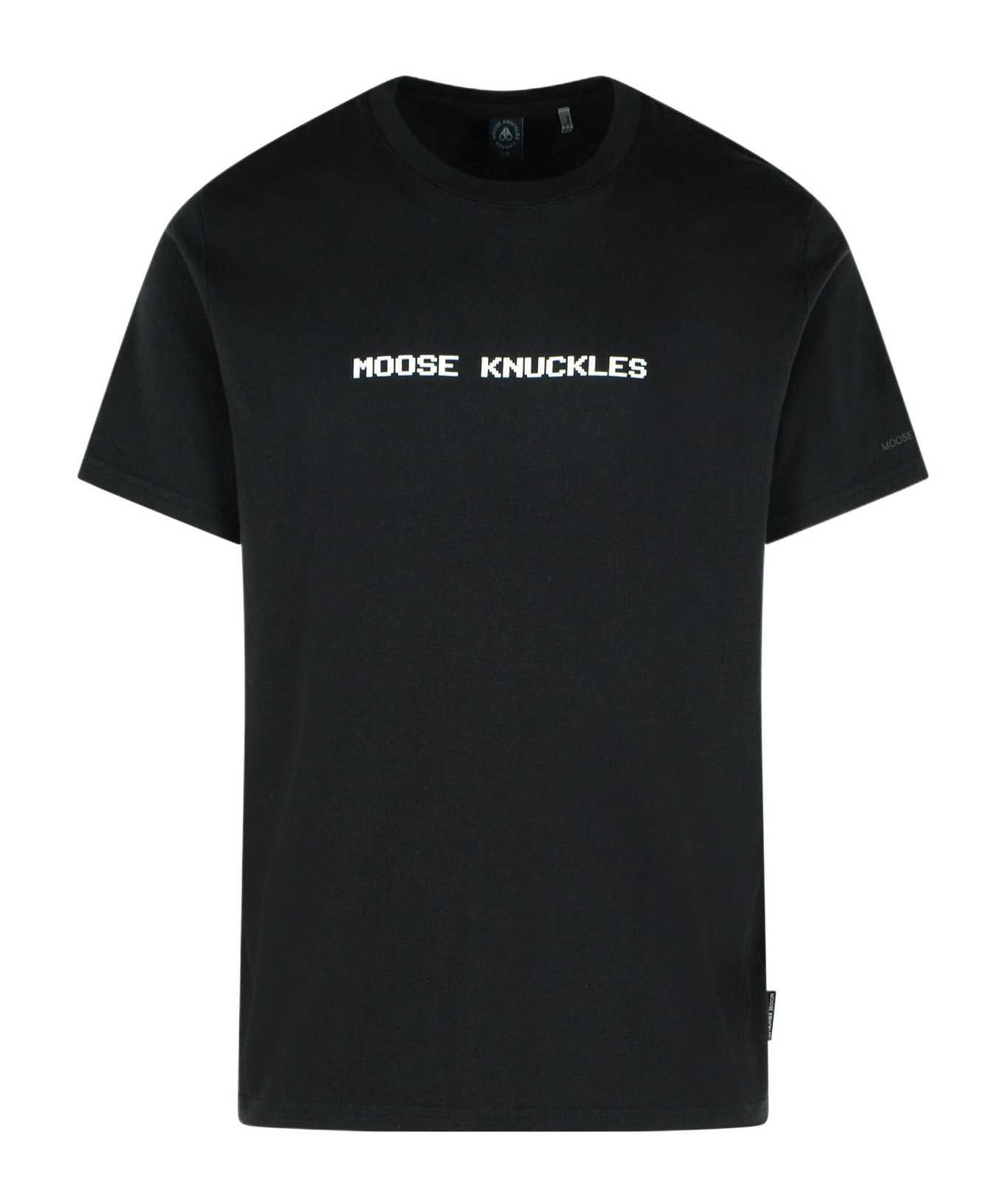 Moose Knuckles Cotton T-shirt Short Sleeves In Black