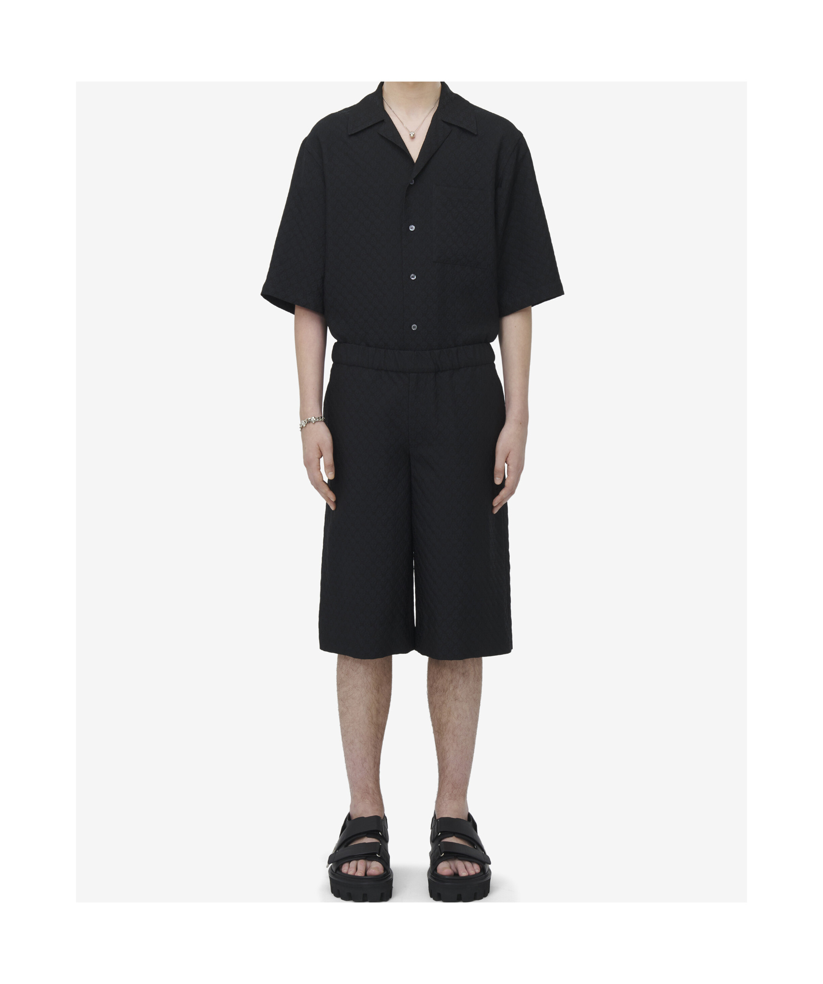 Alexander Mcqueen Skull Jacquard Shorts In Black