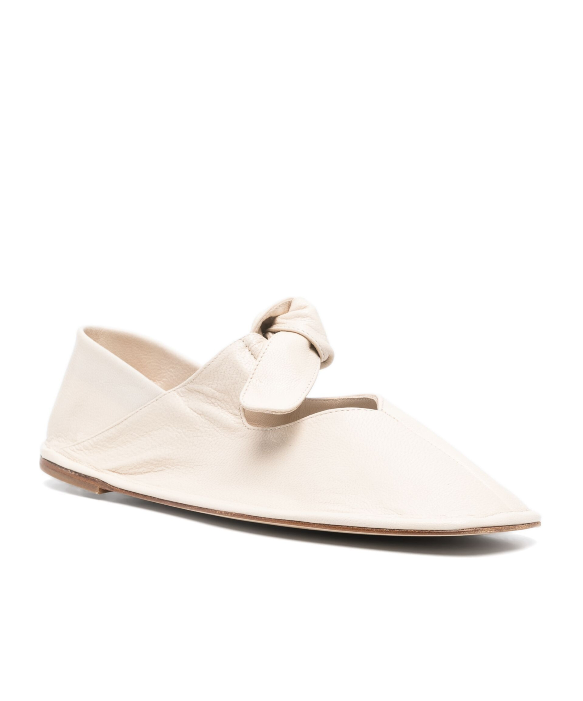 Hereu Women's Square Toe Pump With Bow Detail In White