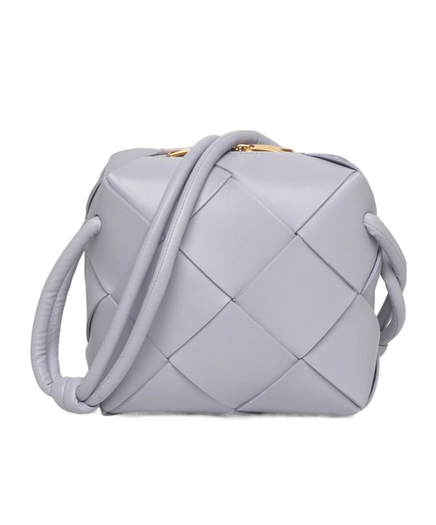 Bottega Veneta Mini Cassette Shoulder Bag In Gray