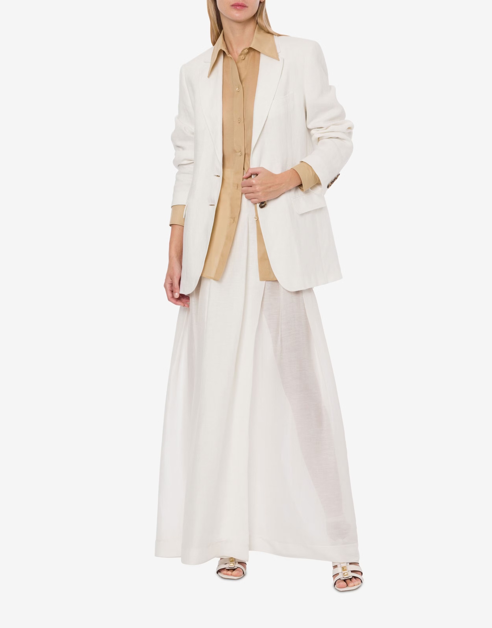 Alberta Ferretti Jackets Single-breasted Notched Lapels In Neutral