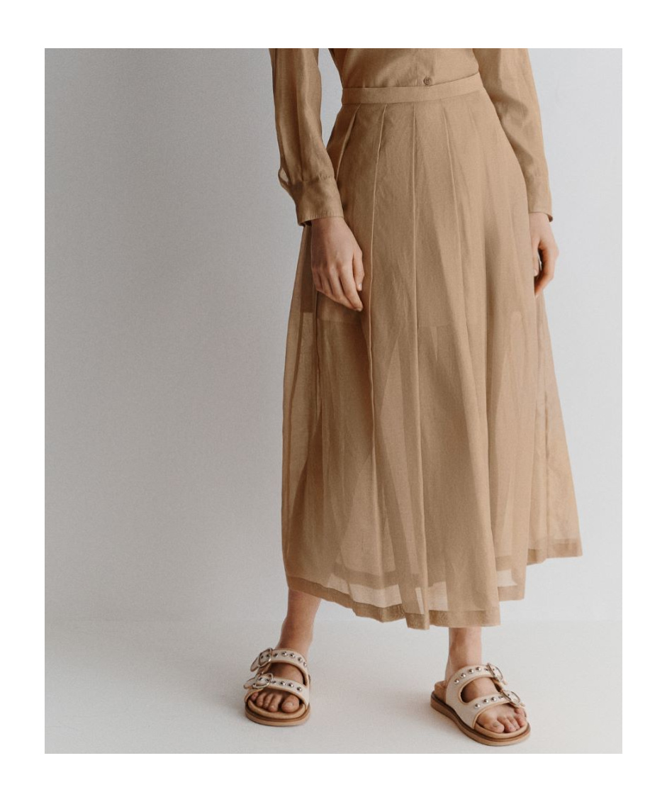 Shop Marella Flared Skirt In Brown