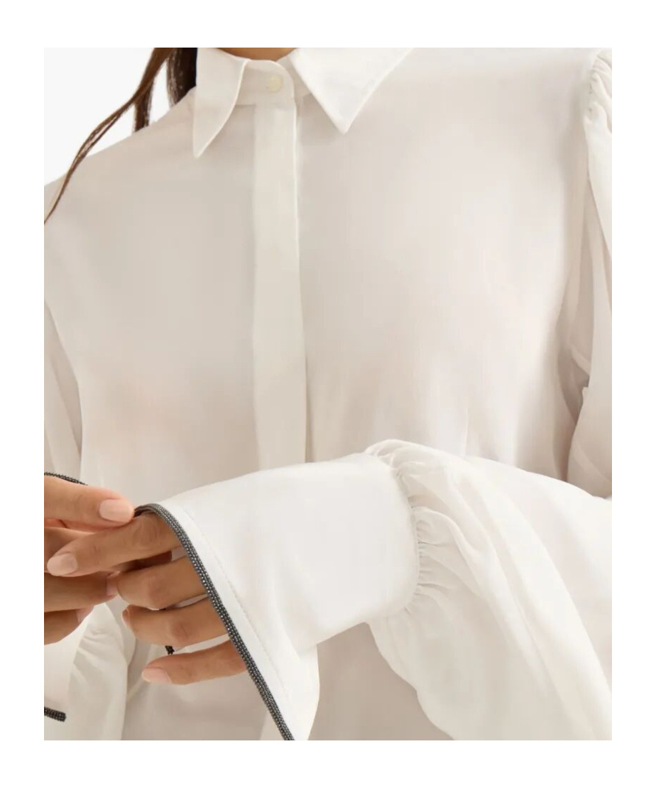 Brunello Cucinelli Long-sleeved Shirt In White