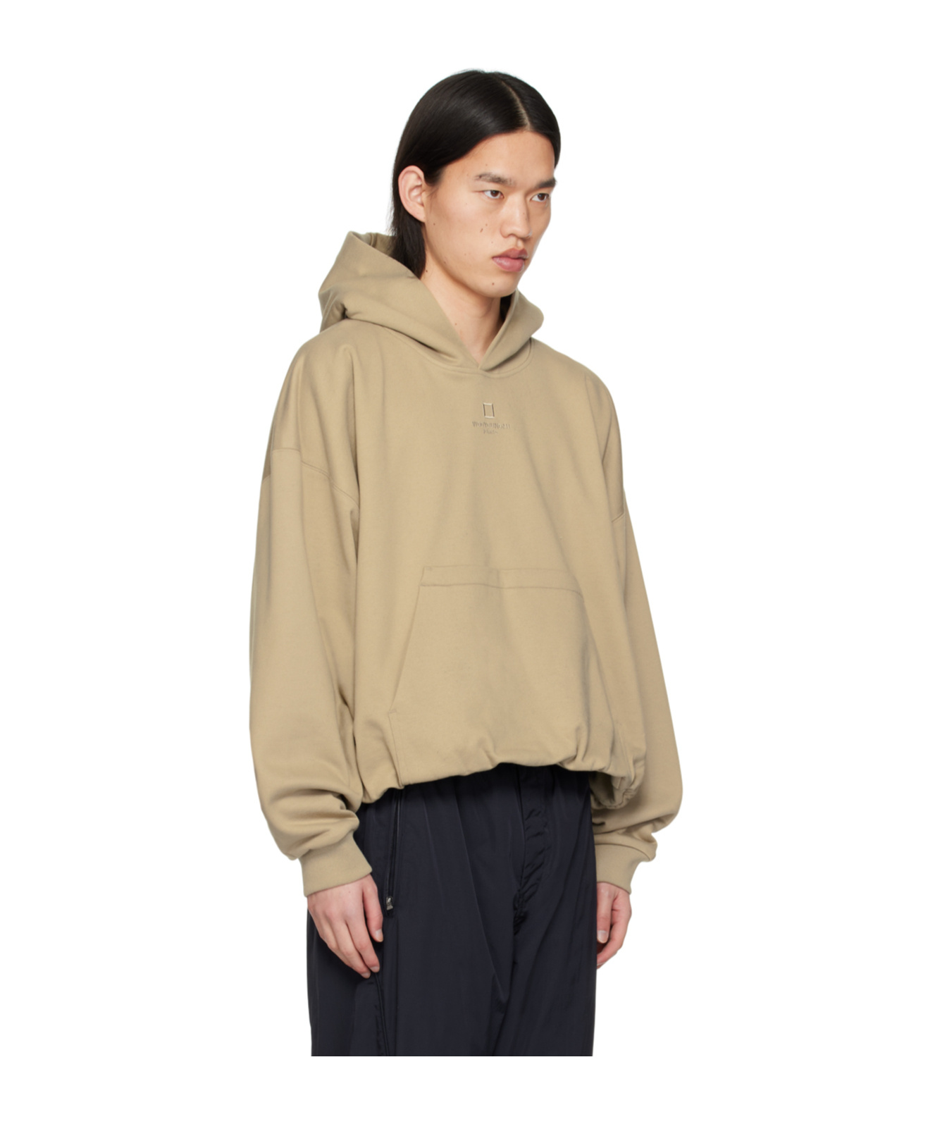 Wooyoungmi Over Fit String Hooded Sweater In Brown