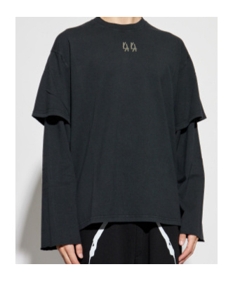 44 Label Group Long-sleeved T-shirt In Black