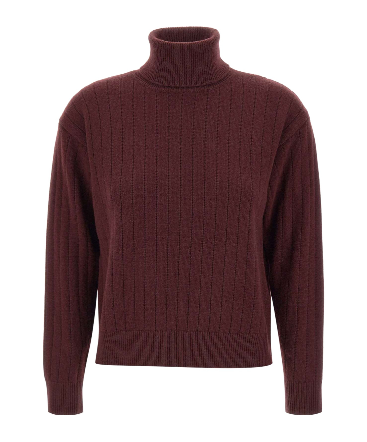 Eleventy Turtleneck Long Sleeve Sweater In Burgundy