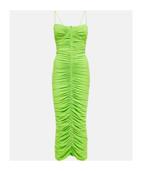 Alex Perry Everett Ruched Maxi Dress In Green