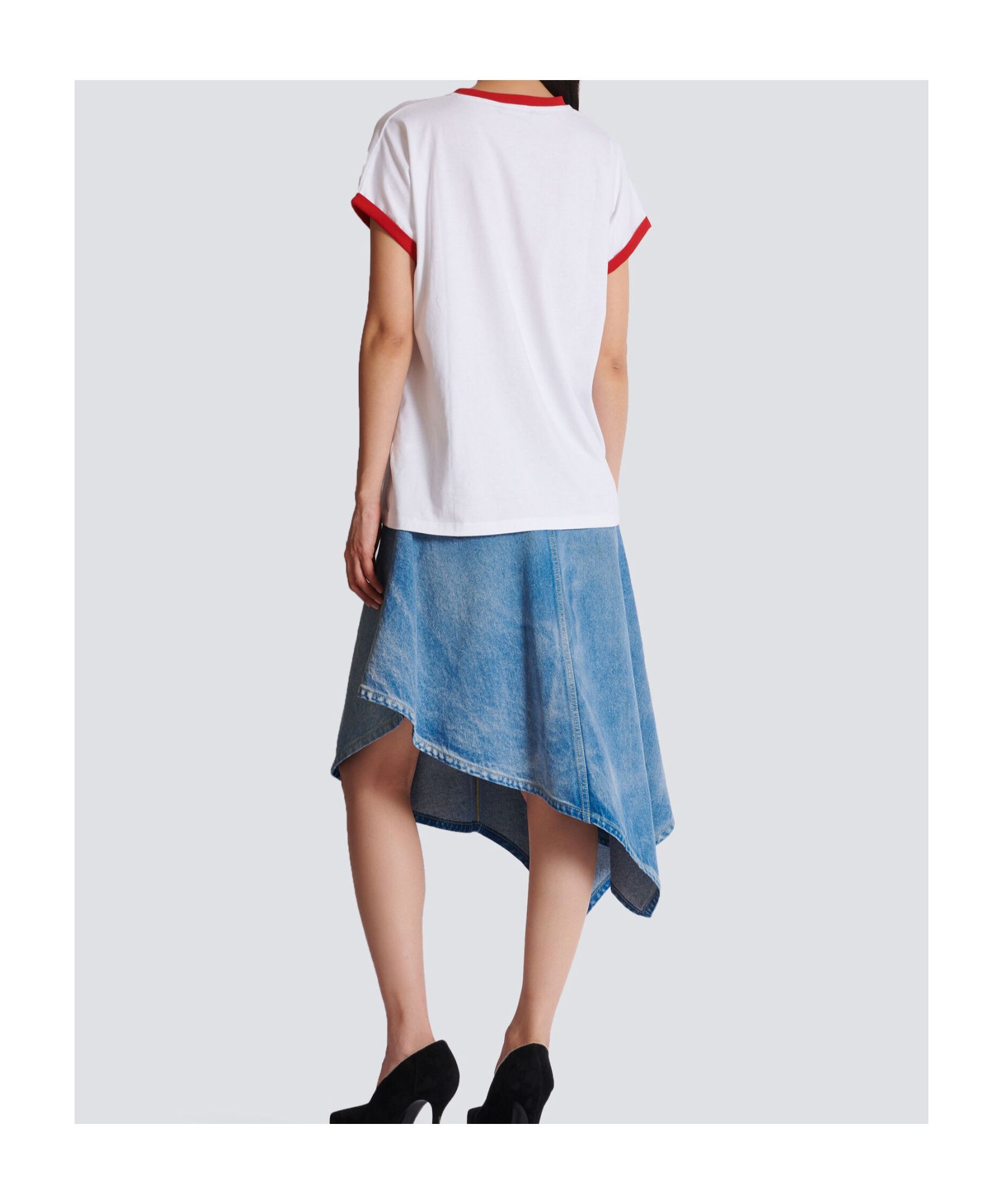 Balmain Maxi Monogram Graphic Print T-shirt In White