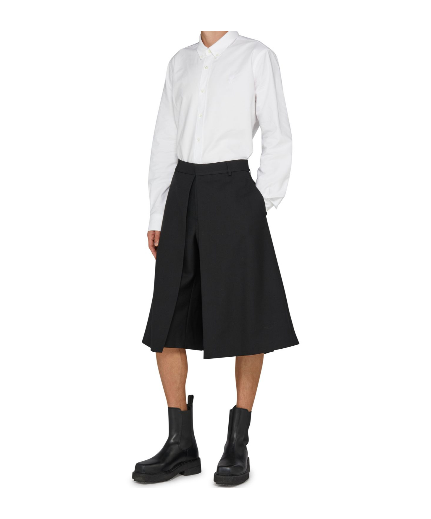 Ami Alexandre Mattiussi Waistband Loop Shorts In Black