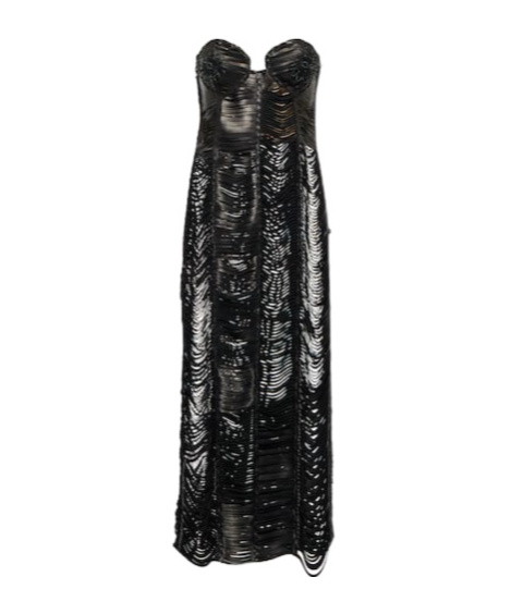 Magda Butrym Leather Midi Dress In Black