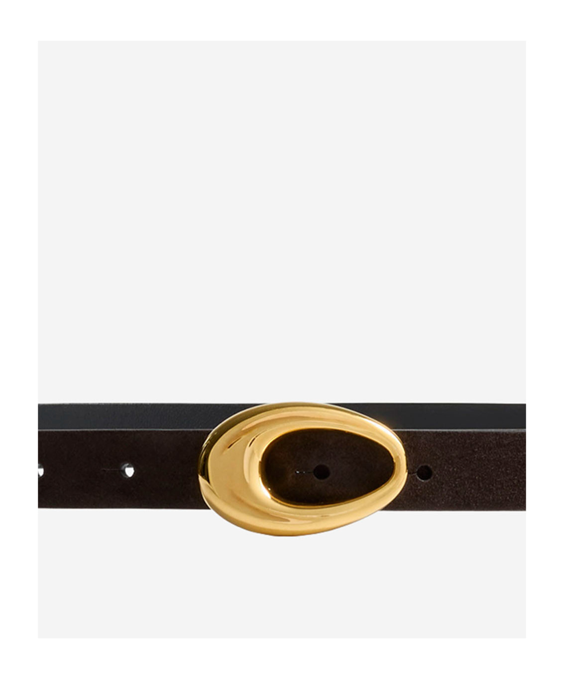 Khaite Olivia Oval-buckle Leather Belt In Brown