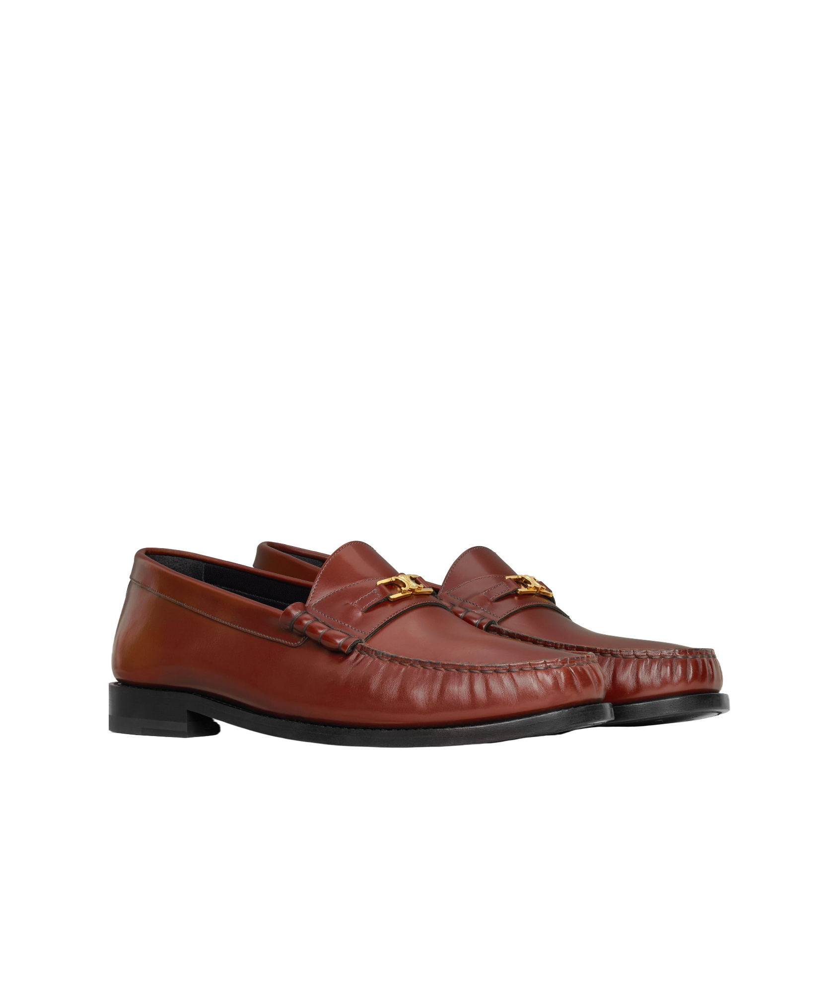 Celine Luco Triomphe Loafer Shoes In Brown