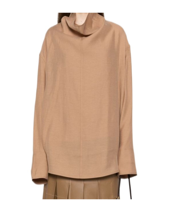 TOTÊME FUNNEL-NECK ORGANZA BLOUSE