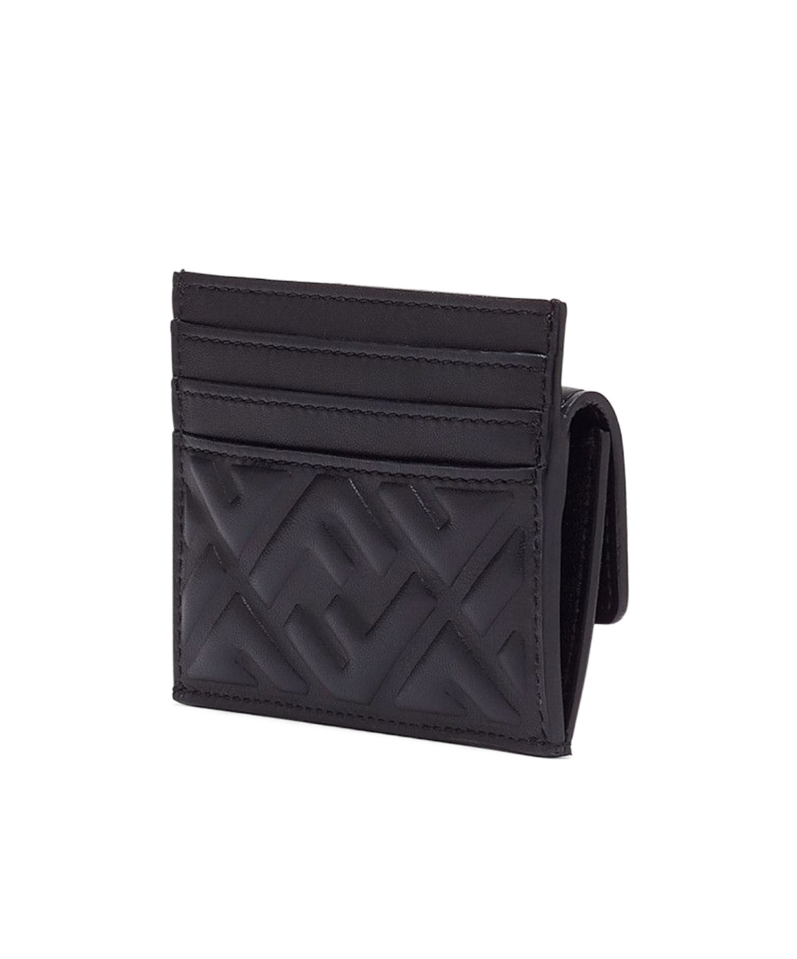 Fendi Ff Pattern Card Case In Black