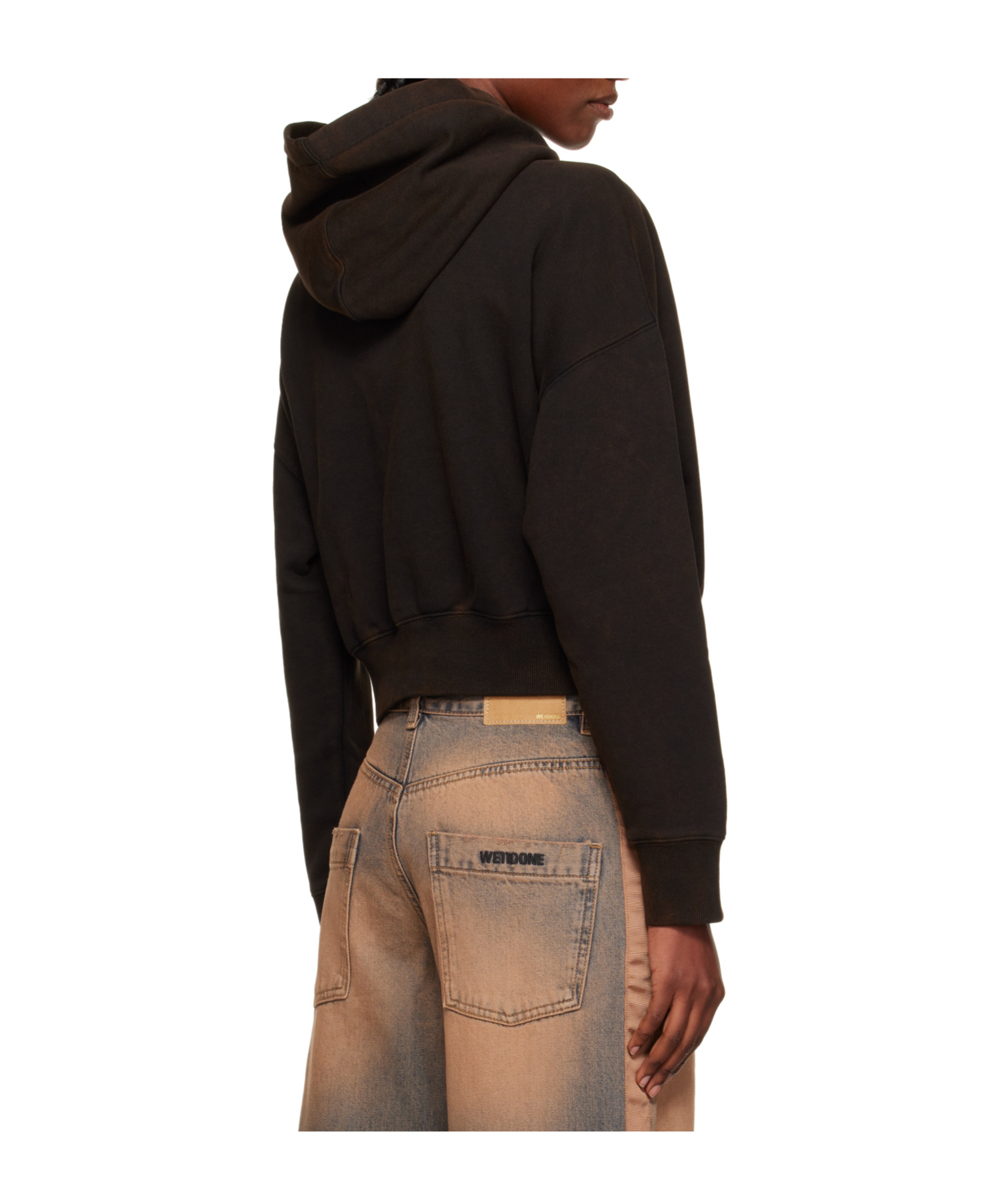 We11 Done Logo Hoodie In Brown