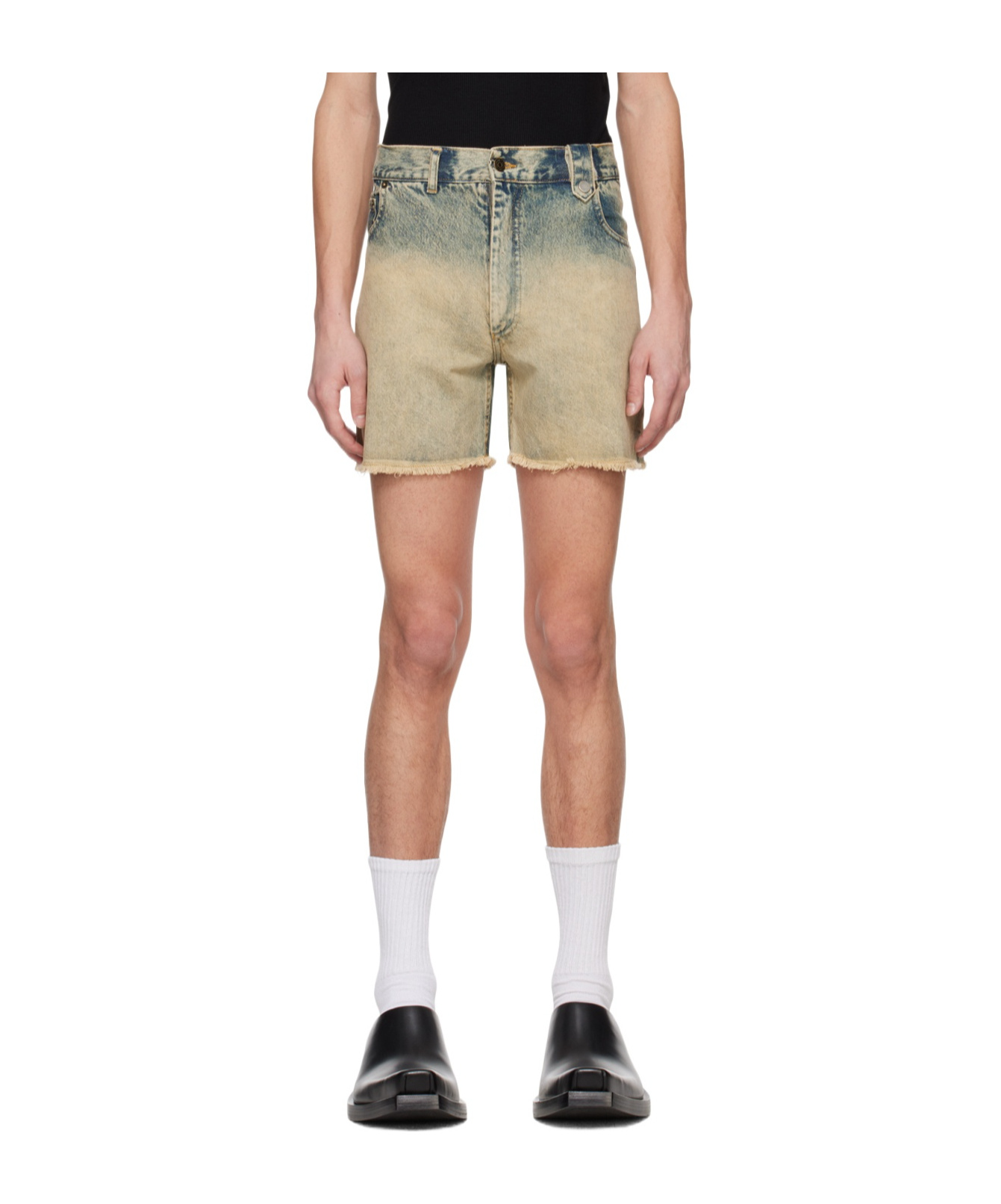 Egonlab Belt-loop Denim Shorts In Nude
