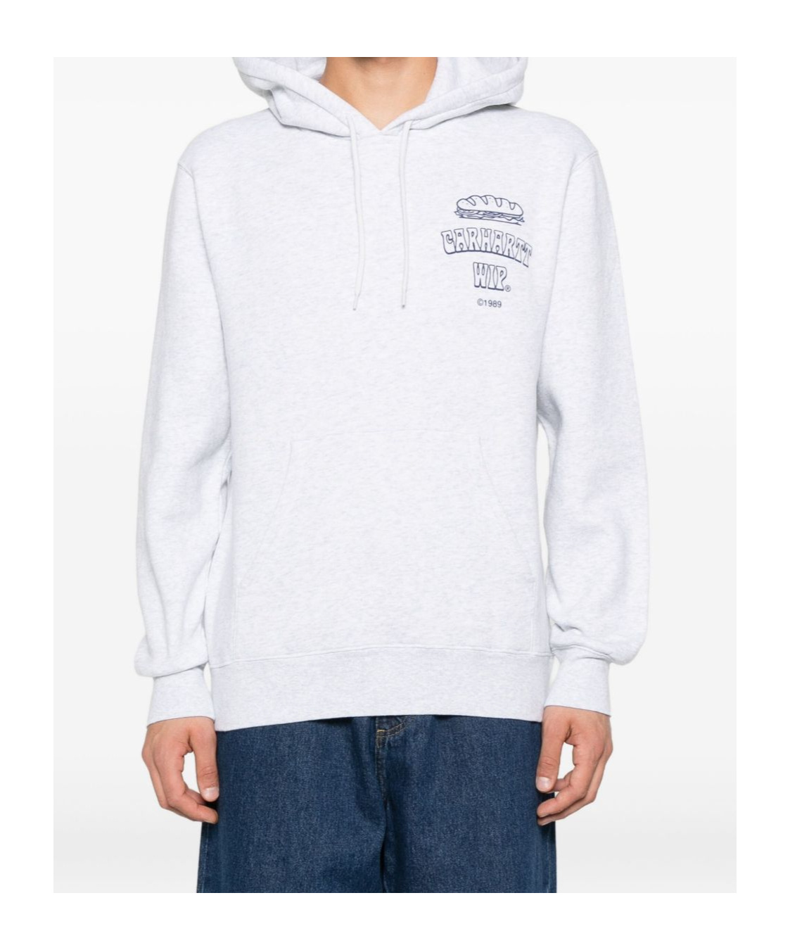 Carhartt Logo Cotton Hoodie With Drawstring Hood In White